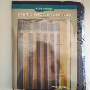 Home Essentials Fabric Shower Curtain, New, Iron Scroll, 70x72 Inches